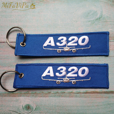 Airbus A320 Embroidery Key Chain THE AVIATOR